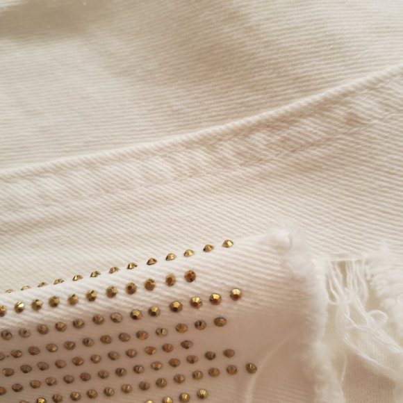 Distressed Rhinestone Stretch Jeans - Picture 4 of 4